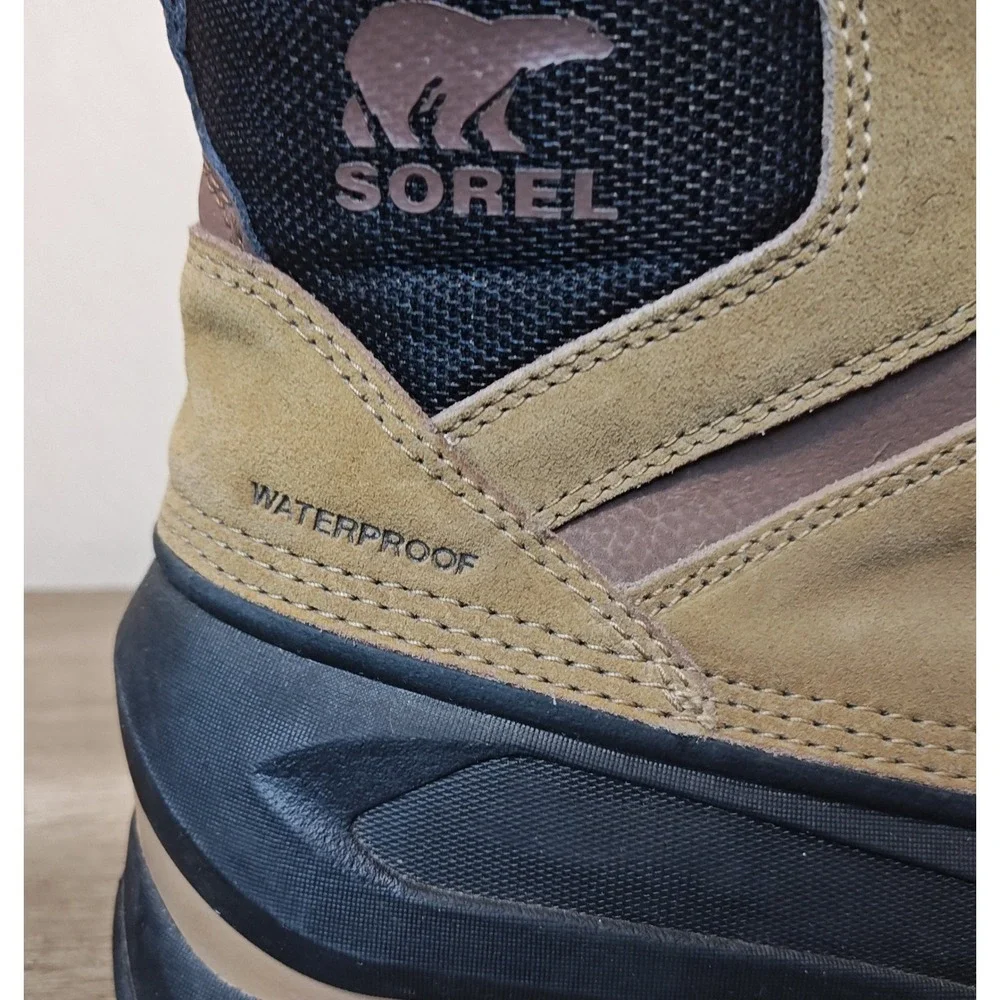 Sorel Buxton Lace‎ Snow Boots Mens 9 Brown Black Waterproof Insulated NM2737-257